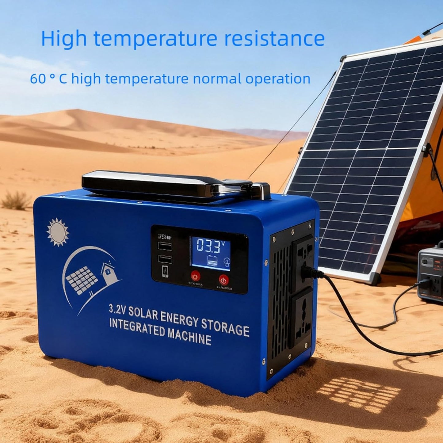 300W Portable Power Station – 220V Metal Battery Energy Storage for Outdoor Camping & Home Backup