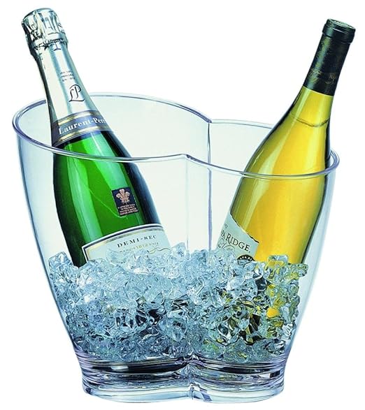 Crystal Clear 2-Bottle Wine & Champagne Cooler, 4L Capacity
