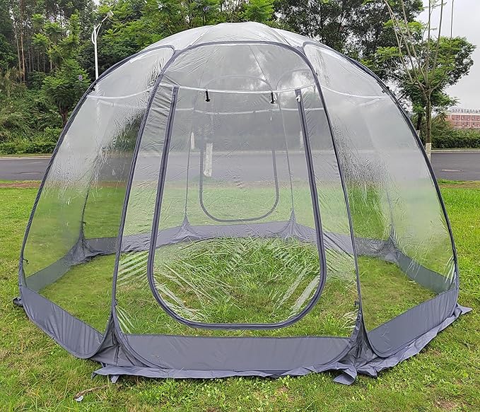 540-Degree Panoramic Pop-Up Gazebo – Transparent Outdoor Camping Screen House & Tent